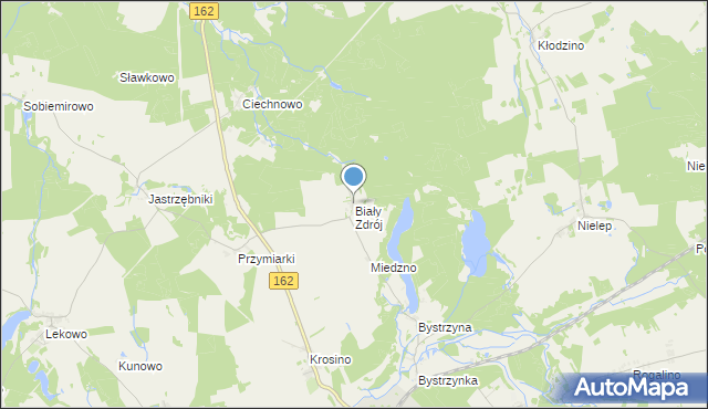 mapa Biały Zdrój, Biały Zdrój gmina Sławoborze na mapie Targeo